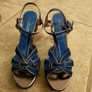 Royal Blue and silver Anne Michelle heels